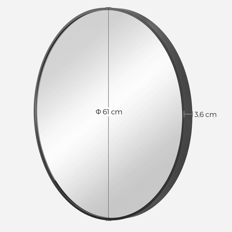 Miroir mural - Round - Randage noir - 61 cm de diamètre