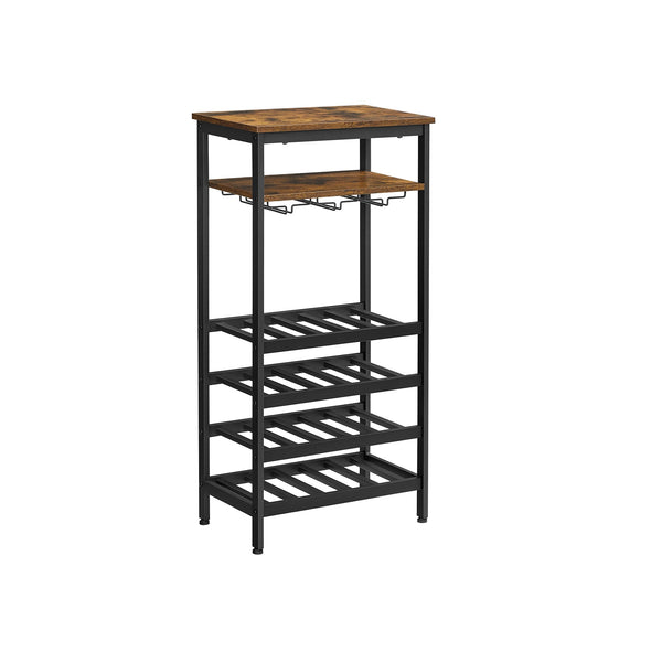 Vinstativ - Bottess Rack - Flaskeopbevaring - Vinopbevaring - Vintage Brown / Black