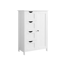 Sideboard - Wood Badrumskåp - pipskåp - med 4 Lades - White