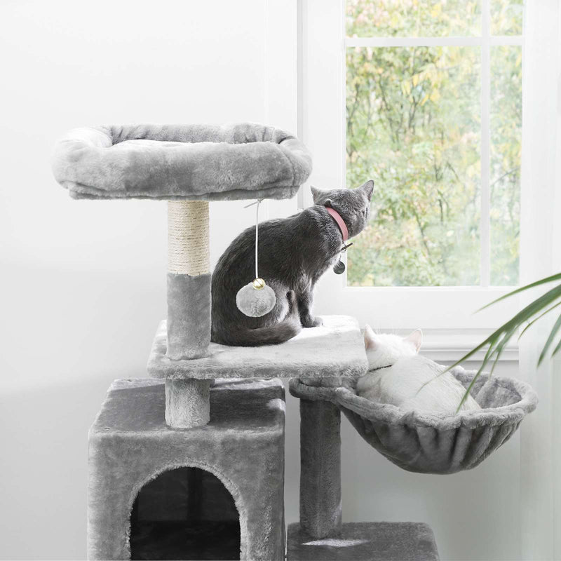 Naarmuuntuminen - Cat House - 110 cm - korkea naarmuuntuminen - vaaleanharmaa