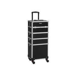 Cosmetische Trolley XXL - Make-up Koffer met Wieltjes - Zwart