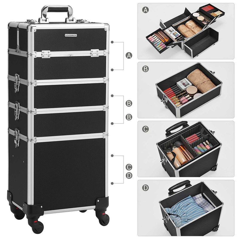 Cosmetic Trolley XXL - MAKE -APSASE cu roți - negru