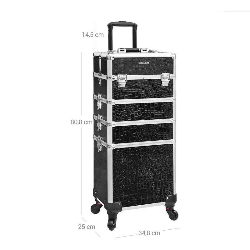 Make-Up Trolley - 1 Lade - Met wielen - Zwart