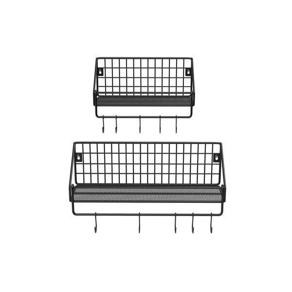 Set van 2 Wandplanken - Industrieel Design - Zwart