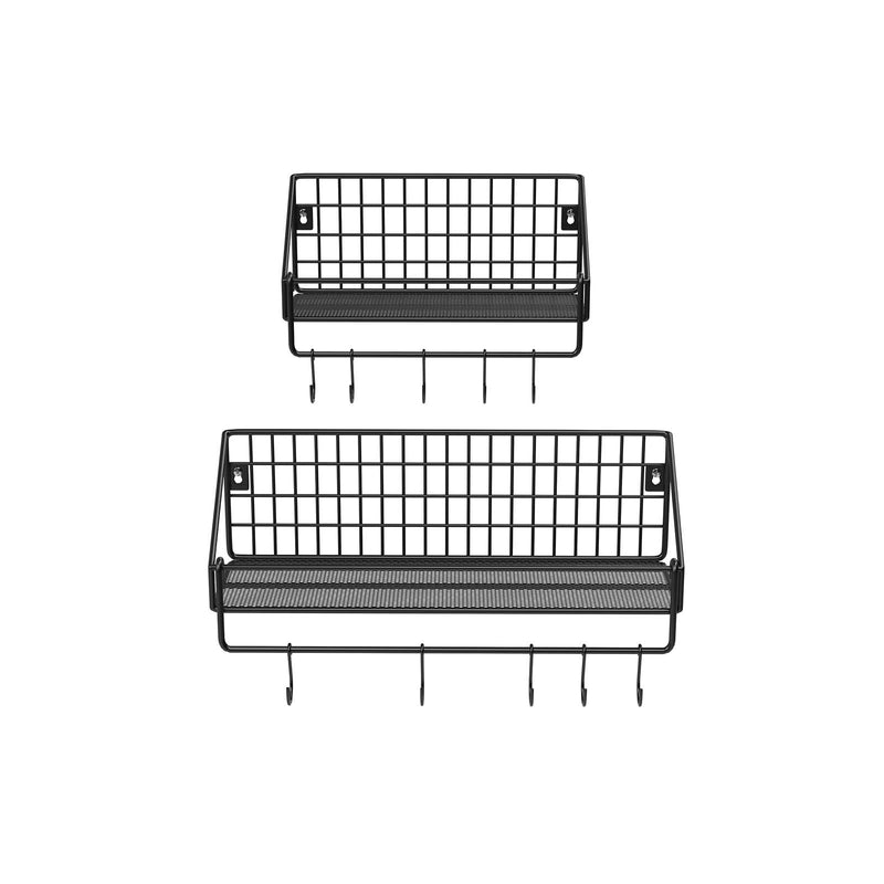 Set van 2 Wandplanken - Industrieel Design - Zwart