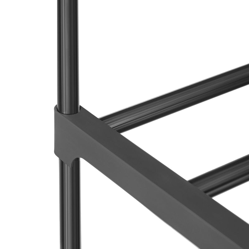 Pantof Rack - cu 2 niveluri - Depozitare de încălțăminte metalică - 92 x 30 x 33 cm - negru