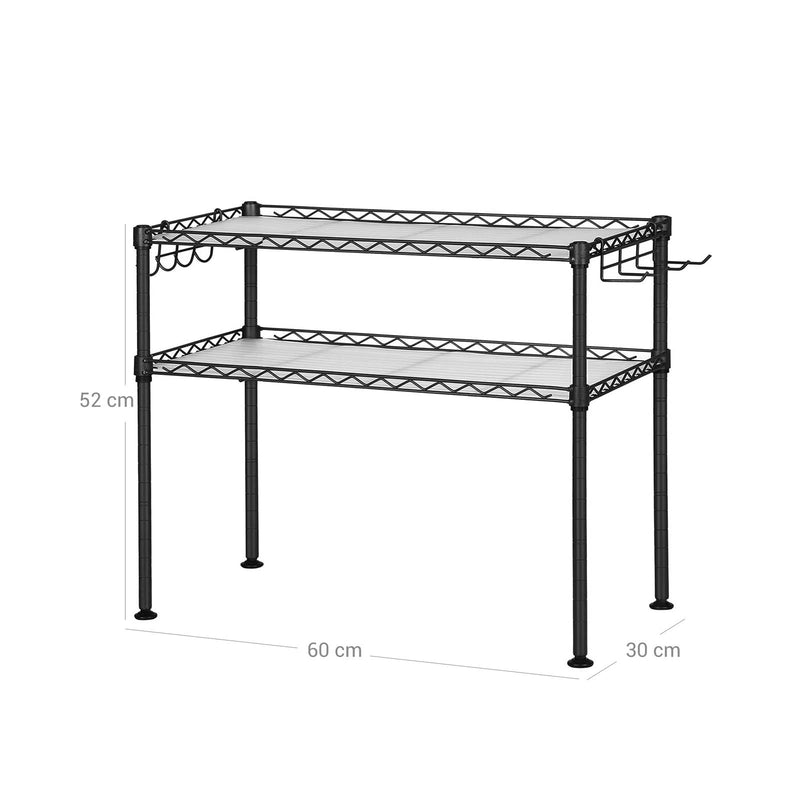 Magnetronplank - Keukenkast - keukenrek - Met 2 planken - Zwart