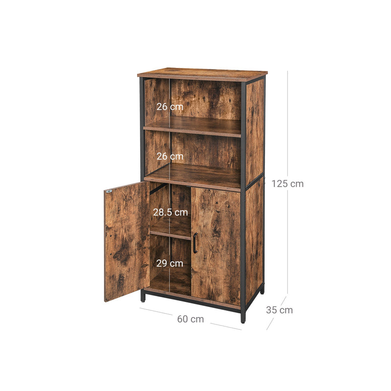 Sideboard - dulap de bucătărie cu 2 compartimente deschise - bibliotecă - maro