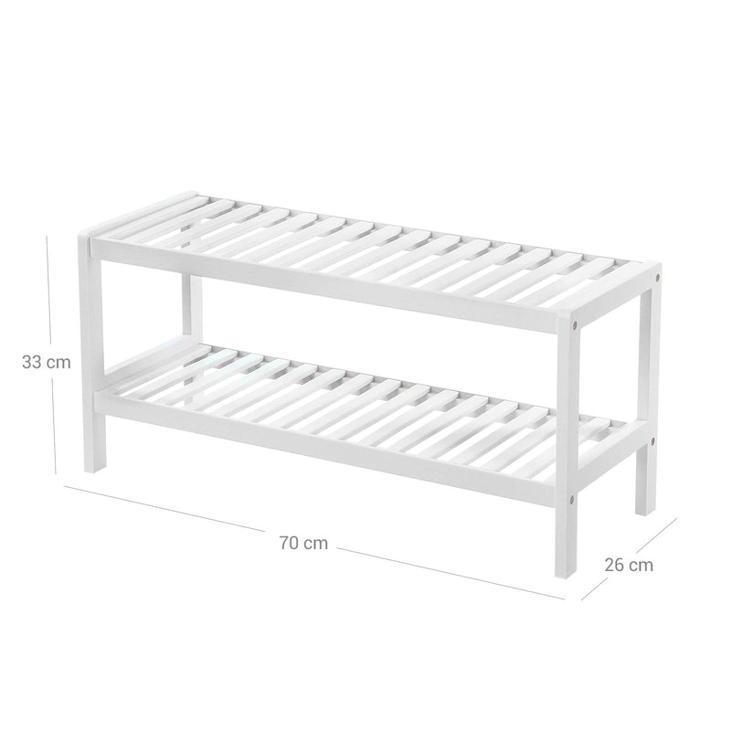 Bambu sko rack - badrumsstativ - vitt