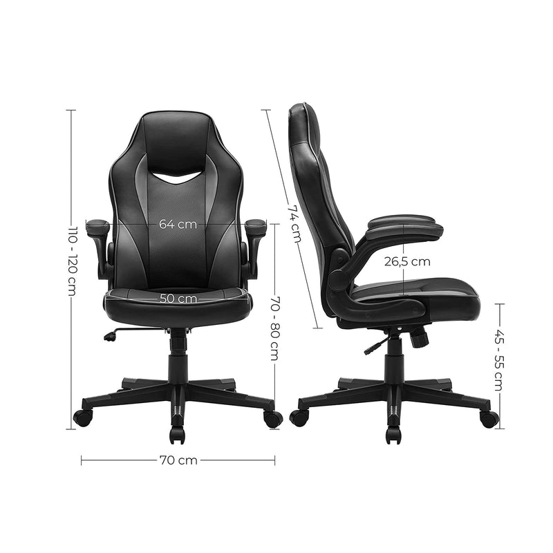 Président de bureau - Chaire de bureau ergonomique - Chaise informatique - en hauteur réglable - noir