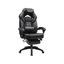 Chaise de jeu - Chaise de bureau - Gamingchair - avec repose-pieds et appuie-tête - noir