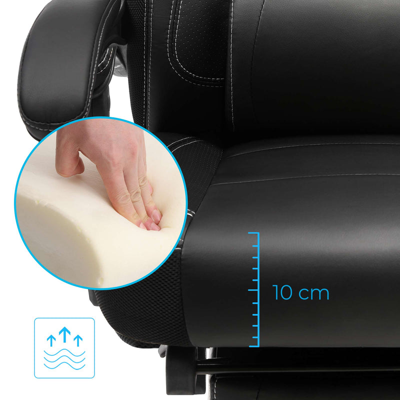 Chaise de jeu - Chaise de bureau - Gamingchair - avec repose-pieds et appuie-tête - noir