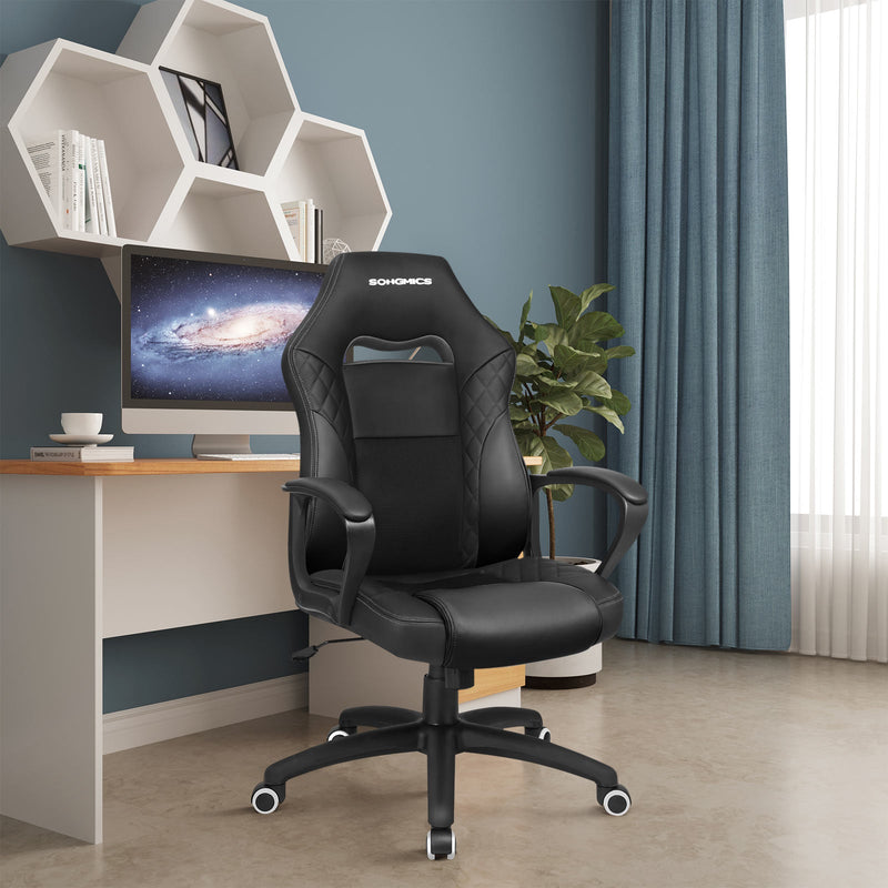 Gaming Chair - Bureaustoel - Met wipfunctie  Racing Chair - S-vormige rugleuning - Zwart