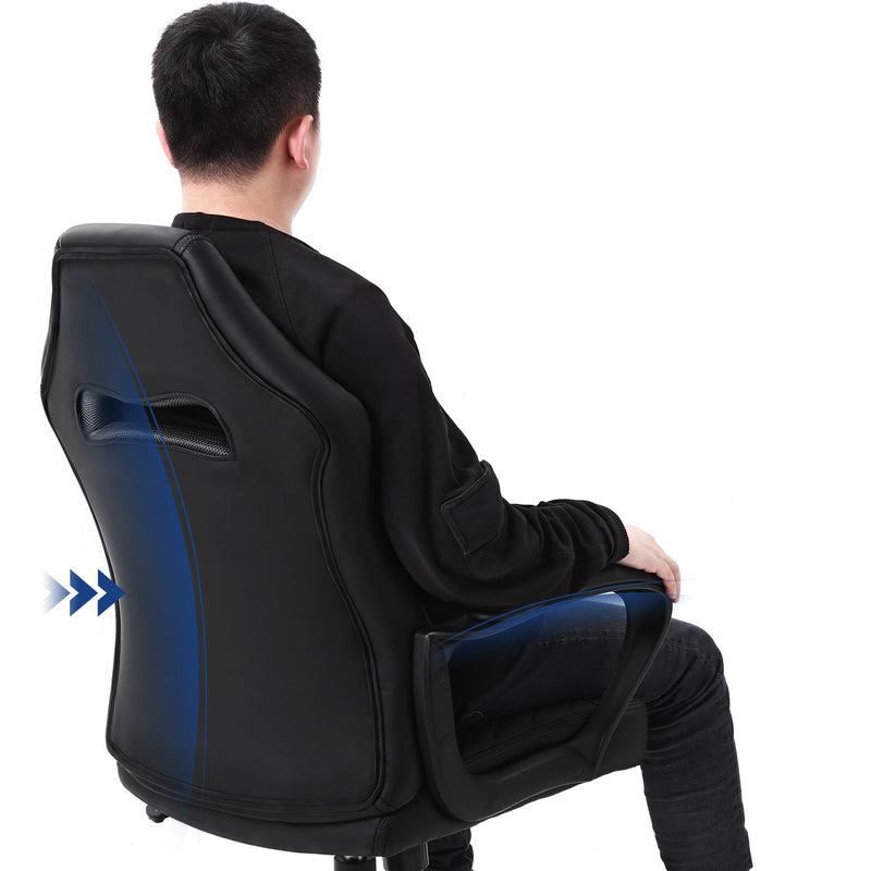 Gaming Chair - Bureaustoel - Met wipfunctie  Racing Chair - S-vormige rugleuning - Zwart