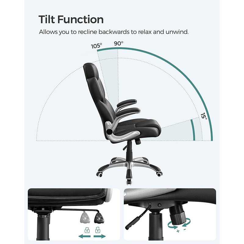 Toimistotuoli - Ergonominen toimistotuoli - Pelituoli - Kääntötuoli - Musta