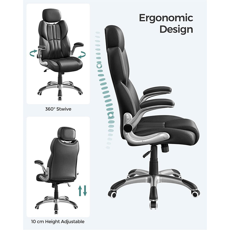 Toimistotuoli - Ergonominen toimistotuoli - Pelituoli - Kääntötuoli - Musta