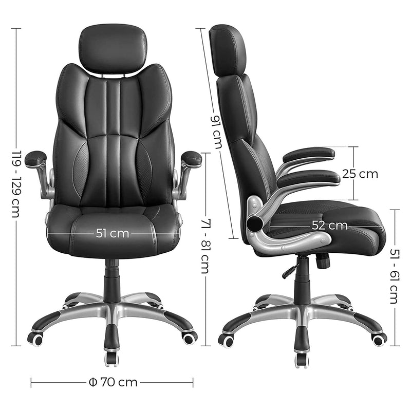 Kontorsordförande - Ergonomisk kontorsstol - Spelstol - Swivel Chair - Svart