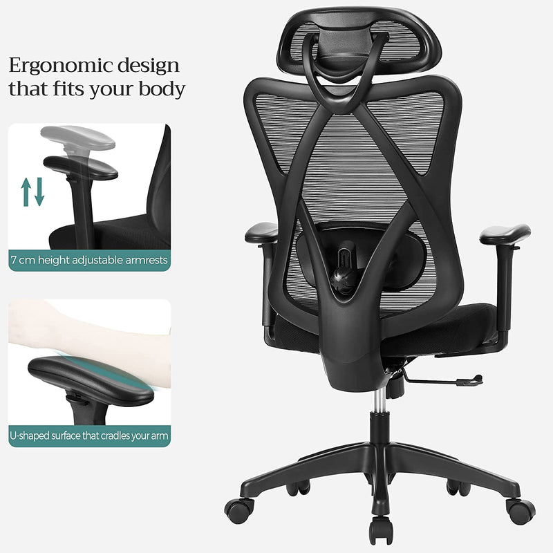 Kontorstol - Ergonomisk kontorstol - Computerstol - Sort