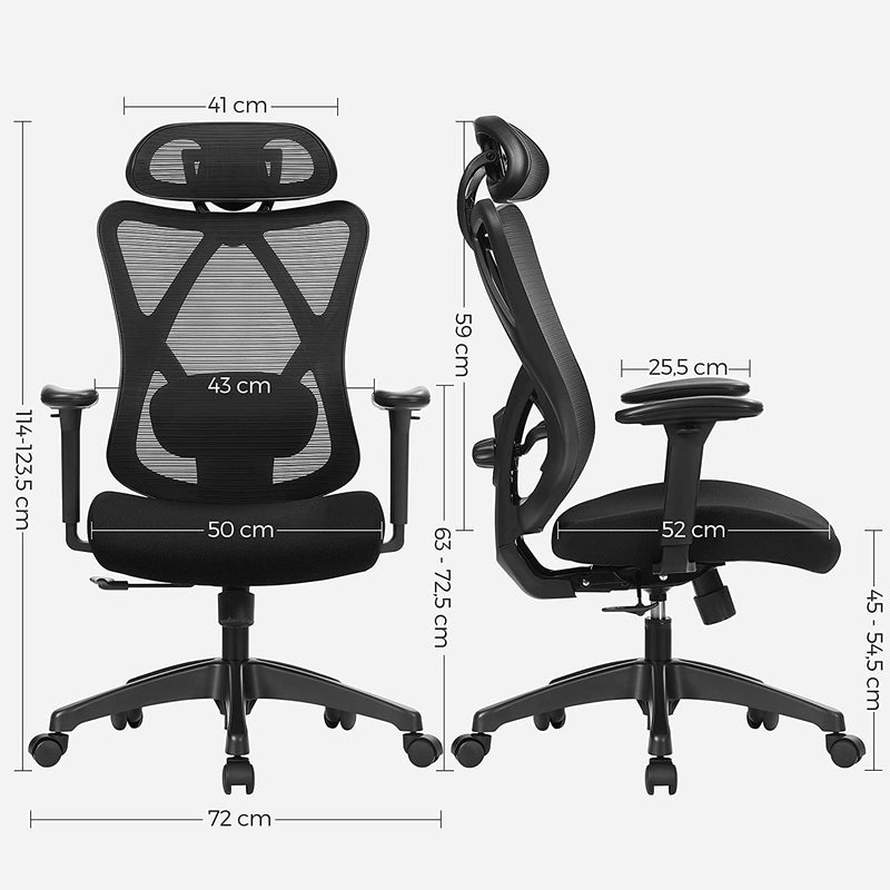 Kontorsordförande - Ergonomisk kontorsstol - datorstol - svart