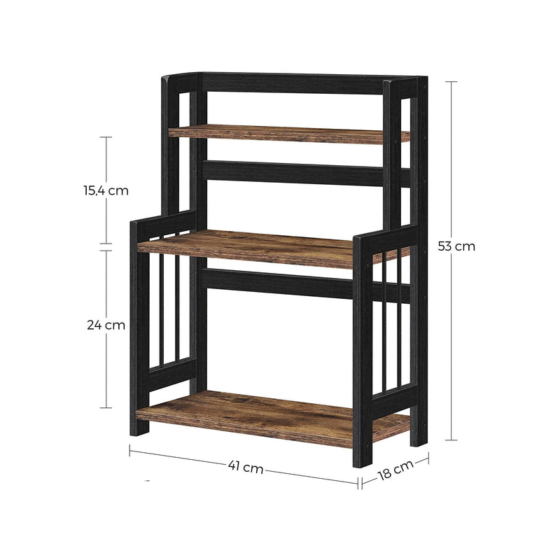 Herb Rack cu 3 niveluri - Rack de bucătărie - Stocare Rack - Maro / Negru