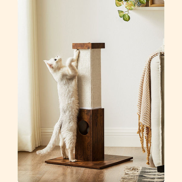 Scratching Post med legetøj - fra naturligt Sisalt Rope - 73 cm - Brun