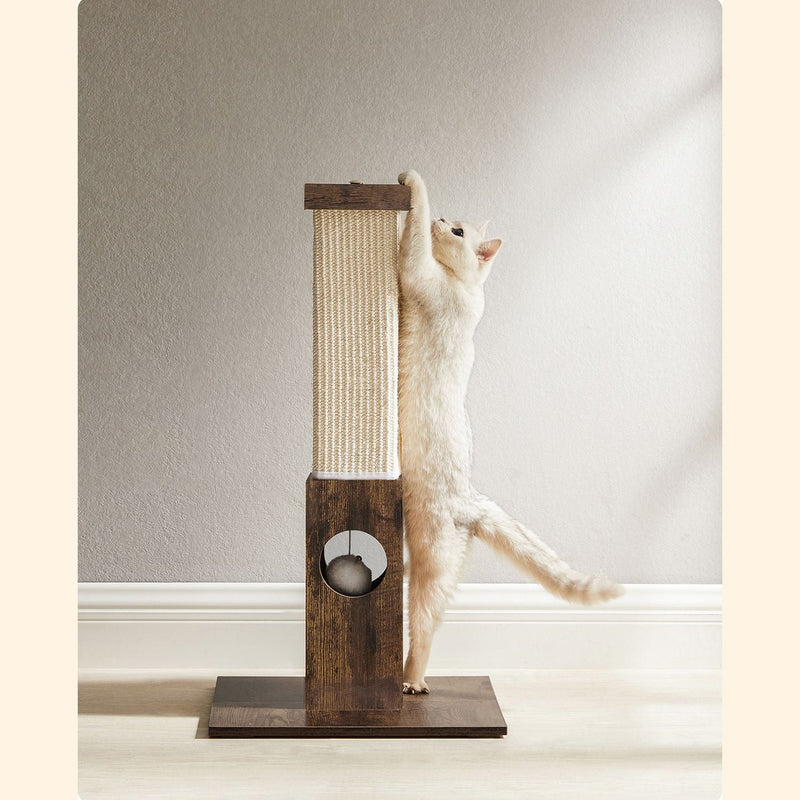 Scratching Post med legetøj - fra naturligt Sisalt Rope - 73 cm - Brun