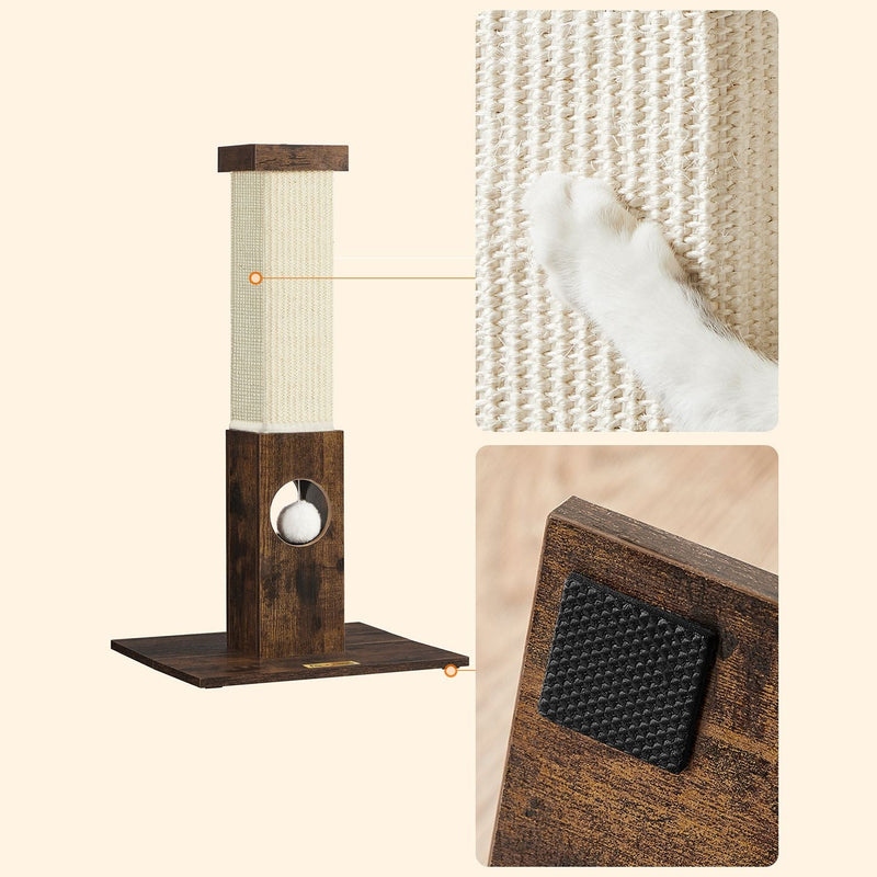 Scratching Post avec jouet - de la corde Sisalt naturelle - 73 cm - brun