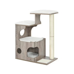 Scratching Post - 86 cm - Medium -Sized Scratching Post - med 3 kajplatser och grott - grå