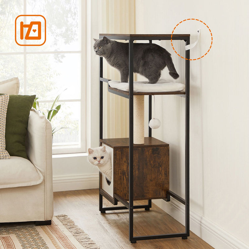 Scratching Post - med plank - 2 -in -1 möbler - brun