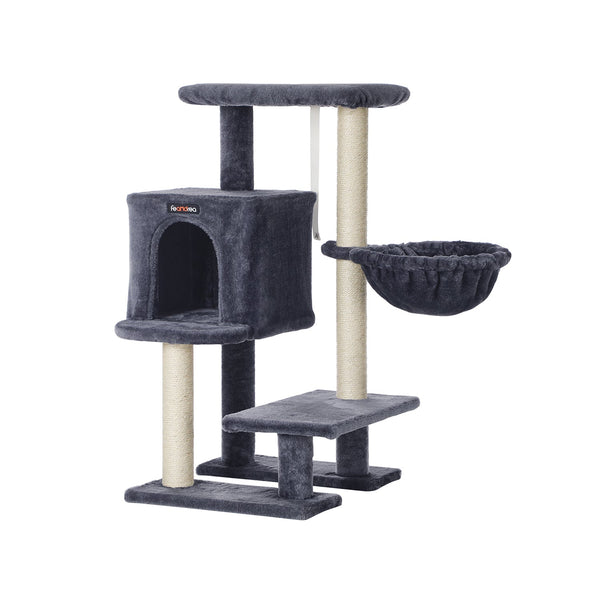 Scratching Post - med plattform - hammat - mjuk täckning - 84 cm - rökgrå