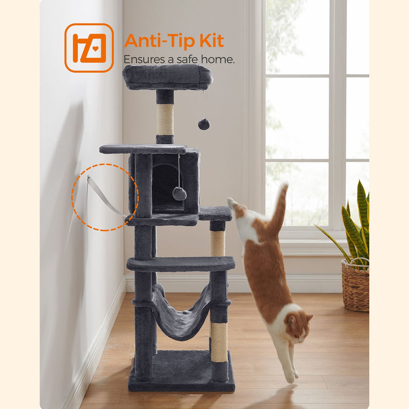 Scratching Post - avec hamac - Cat Tree - Gray fumé