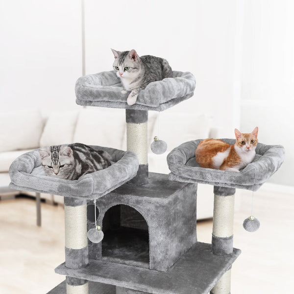 Scratching Post - Cat Pole - Animal House - Cat House - Light Gray - Cat Toys