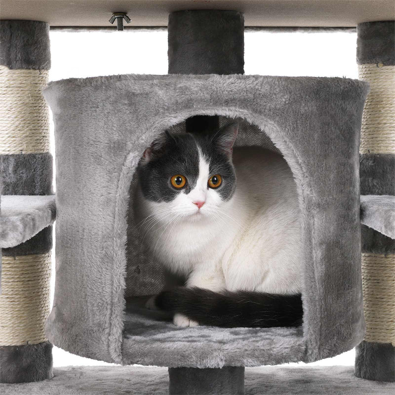 Scratching Post - Cat Post - Animal House - Cat House - Gris clair - jouets pour chat