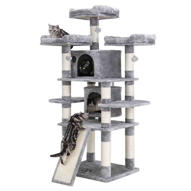 Scratching Post - Cat Pole - Animal House - Cat House - Light Grey - Cat Toys