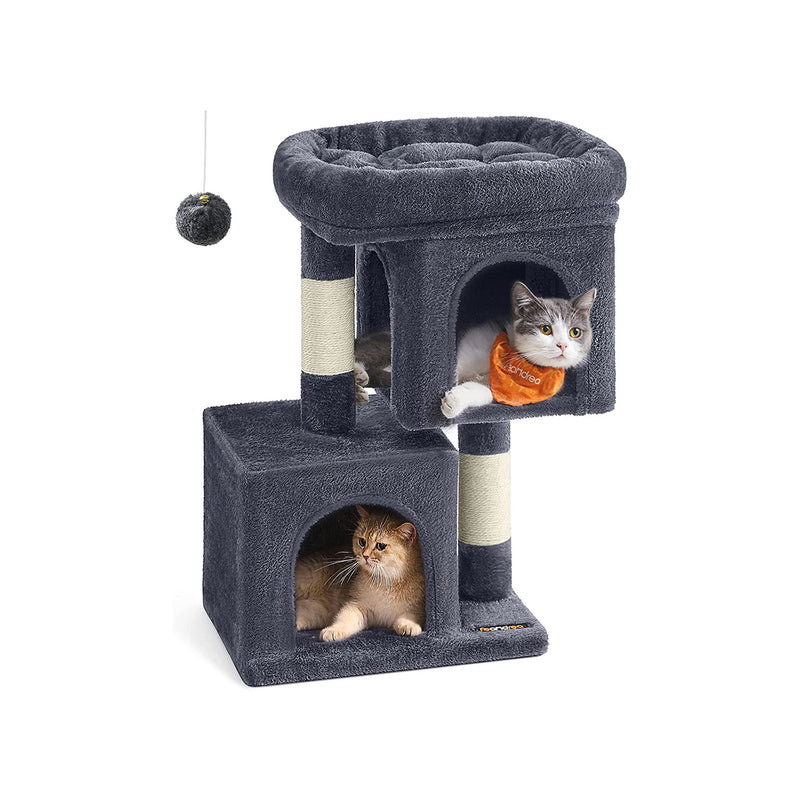 Scratching Post - Cat Tree - Med stor platform - 67 cm høj - Røggrå