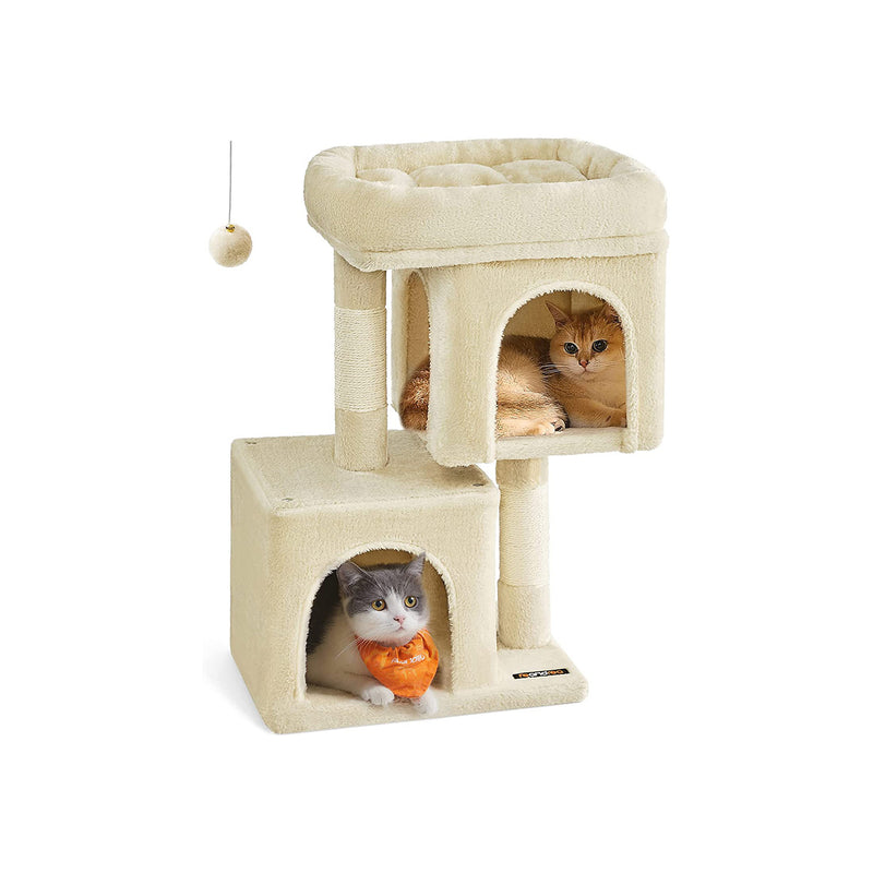 Scratching Post - Cat Tree - med stor plattform - 67 cm hög - beige