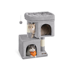 Scratching Post - Cat Tree - avec grande plate-forme - 67 cm de haut - Gris clair