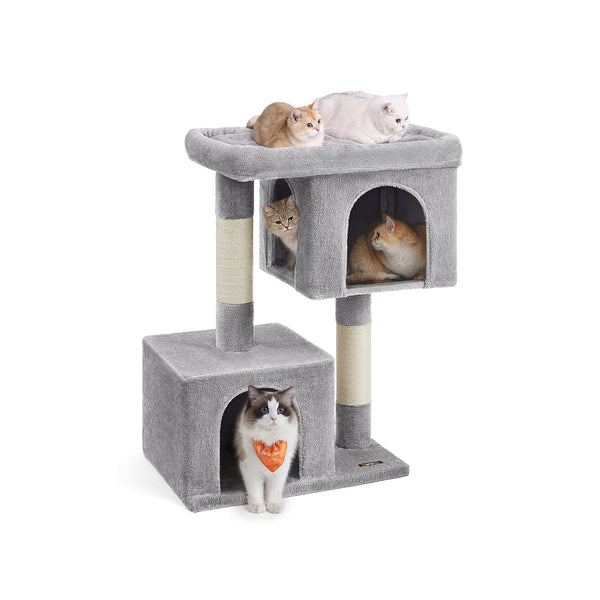 Scratching Post - Cat Tree - avec grande plate-forme - 101 cm de haut - Gris clair