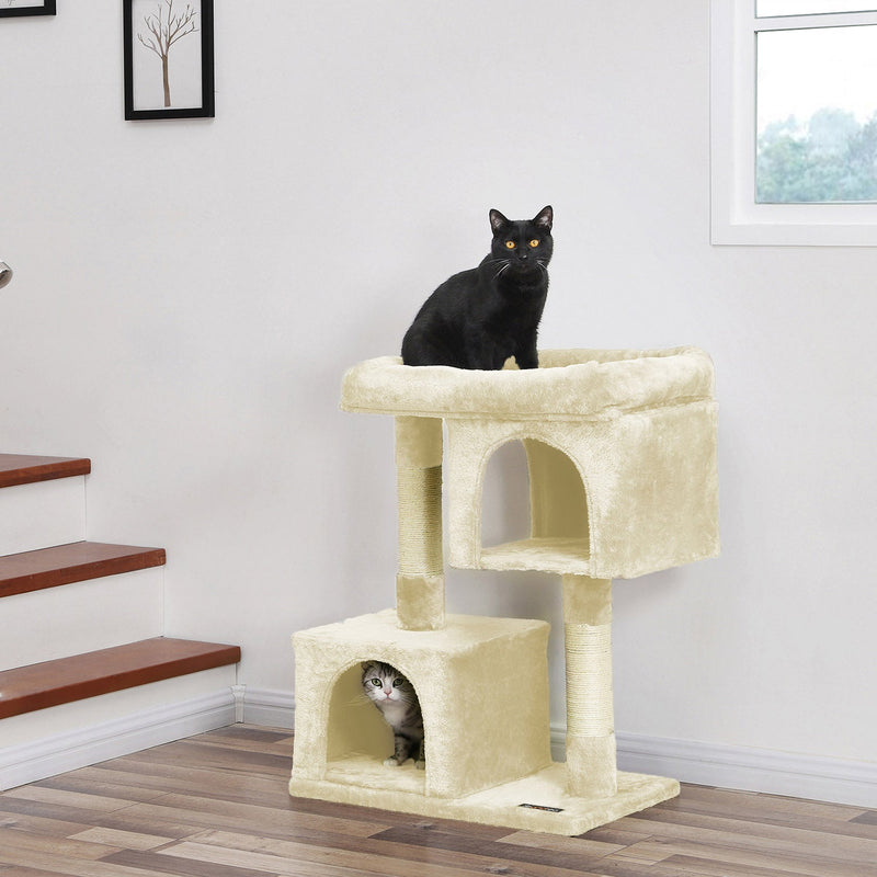 Scratching Post - Katter Sleep Spot - 2 hål - med plattform - 84 cm - Beige