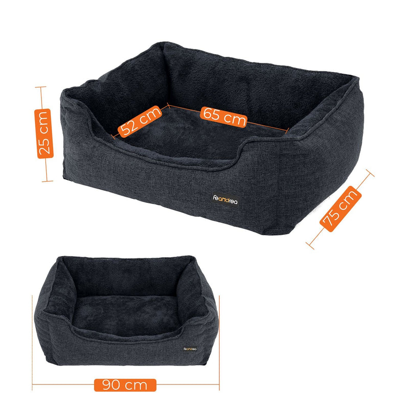 Hondenmand - Hondenbed - Kattenmand - Dierenbed - Afneembare hoes - Donkergrijs