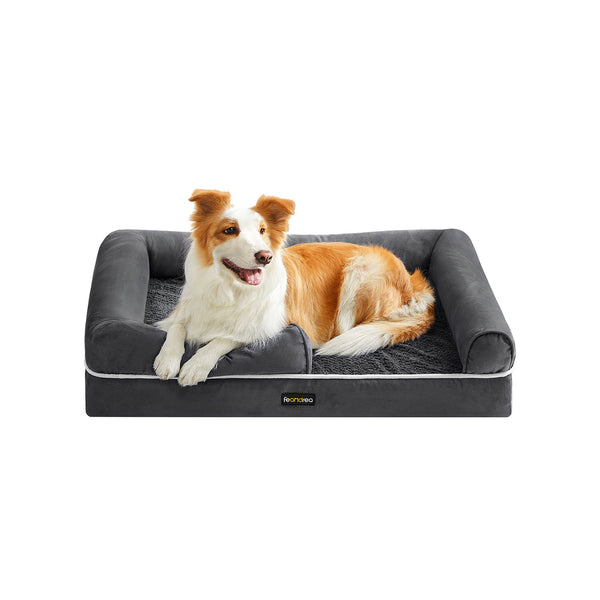 Ortopedinen koiran sänky - koiran sänky - nostettu reuna -91 x 75 x 25 cm - musta