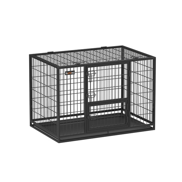 Cage pentru câini - Box Mesh - Puppy Run XL - cu 2 uși - 107 x 70 x 74,9 cm - negru