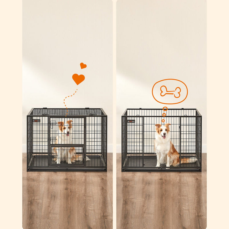 Koiran häkki - Mesh Box - Puppy Run XL - 2 ovella - 107 x 70 x 74,9 cm - musta