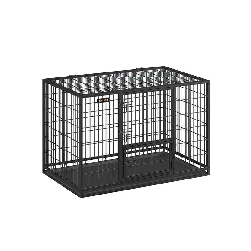 Dog Cage - Rektangulære hvalpler - med skydedør - sort