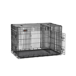 Cage de chien - boîte de chien - 2 portes - 107 x 70 x 77,5 cm - noir