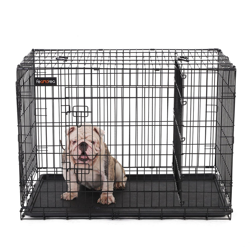 Cage de chien - boîte de chien - 2 portes - 107 x 70 x 77,5 cm - noir