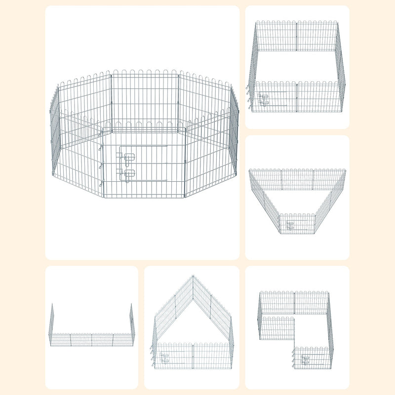 Box chiot - Cage pour lapins - argent