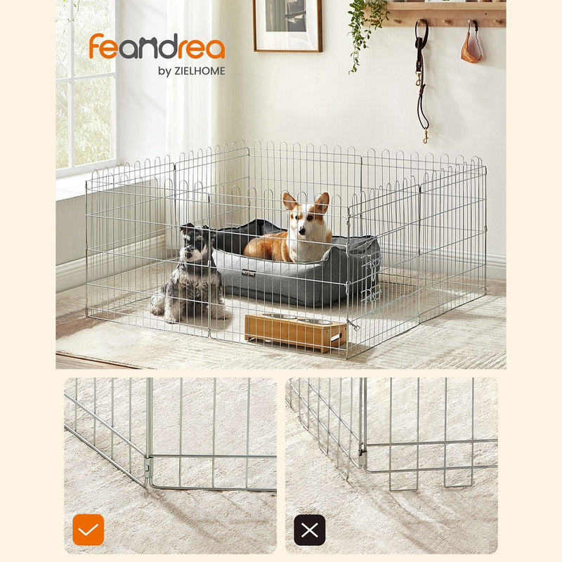 Box chiot - Cage pour lapins - argent