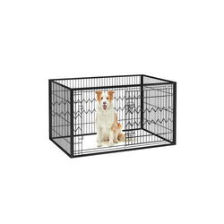 Dog Cage - Rektangulære hvalpler - med skydedør - sort