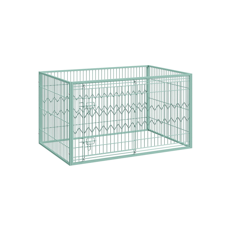 Dog Cage - Rektangulære hvalperinge - med skydedør - grøn